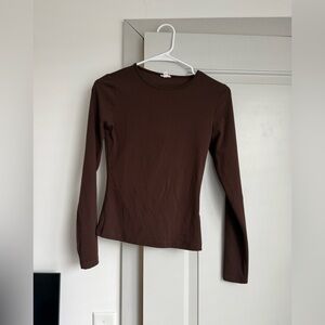 Brown Basic Long Sleeve